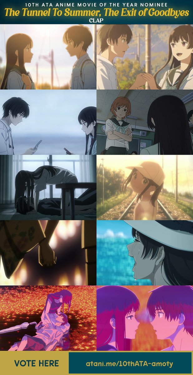 AniTrendz's tweet photo. 🏆10th Anime Trending Awards🏆
Anime Movie of the Year Nominee Rollcall:
Vote for The Tunnel To Summer, The Exit of Goodbyes here 👉 https://t.co/Yv5znQKqwU

The Tunnel To Summer, The Exit of Goodbyes
Studio: CLAP https://t.co/enTMoU6Wq2
