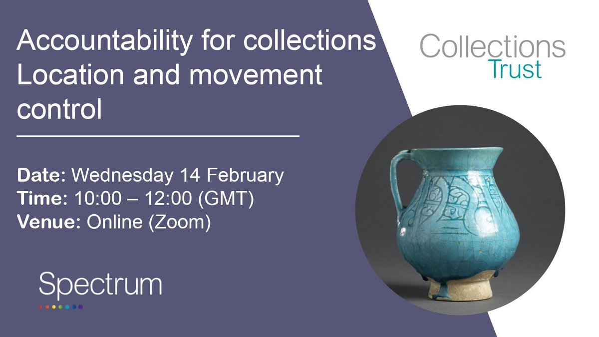 📢 Deadline to sign up is 9am on Wednesday 7 February. In this bitesize session we will review the Spectrum Location and movement control procedure, exploring how to keep and update a record of where all the objects in your care can be found: buff.ly/3HCTfPS