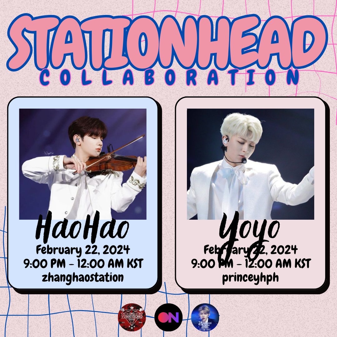 [ 📼 STATIONHEAD PARTY ] iKONICS, SONGNIMS, we are thrilled to announce a @STATIONHEAD collaboration with @ZHVNVOTINGTEAM ! 🔗: FEBRUARY 22, 2024 🔗: 21:00 - 00:00 #ZHANGHAO @ZB1_official #YUNHYEONG #송윤형 @SONG_LOVE_JP #iKON #아이콘 @iKONIC_143