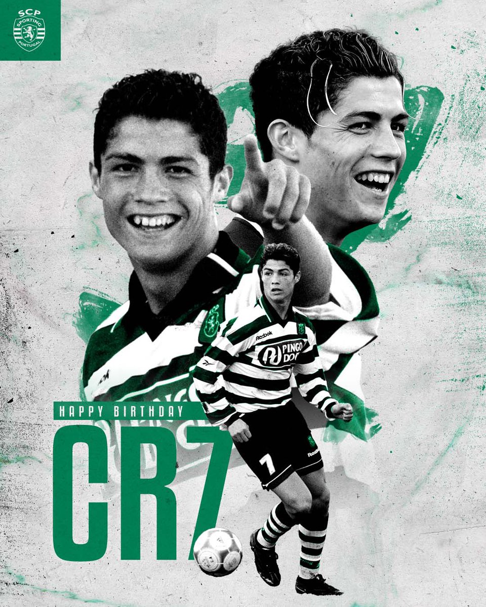 O melhor jogador português de sempre é #MadeInSporting e completa hoje mais um aniversário! 💚🥳 Parabéns, @Cristiano! 🐐