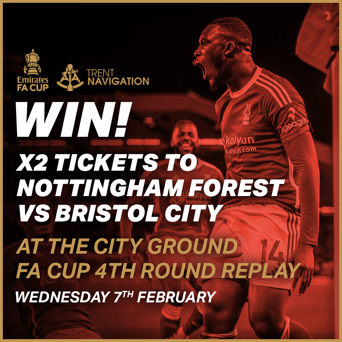 TrentNavigation's tweet image. 𝟮𝟰 𝗛𝗢𝗨𝗥 𝗙𝗟𝗔𝗦𝗛 𝗚𝗜𝗩𝗘𝗔𝗪𝗔𝗬! ⚡️

We have 2 tickets up for grabs as Nottingham Forest take on Bristol City this Wednesday in the FA Cup ⚽️

Fancy winning? Here's how to enter:

📲 Reshare this post
❤️ Follow us
🔮 Tell us your score predictions

Good luck!