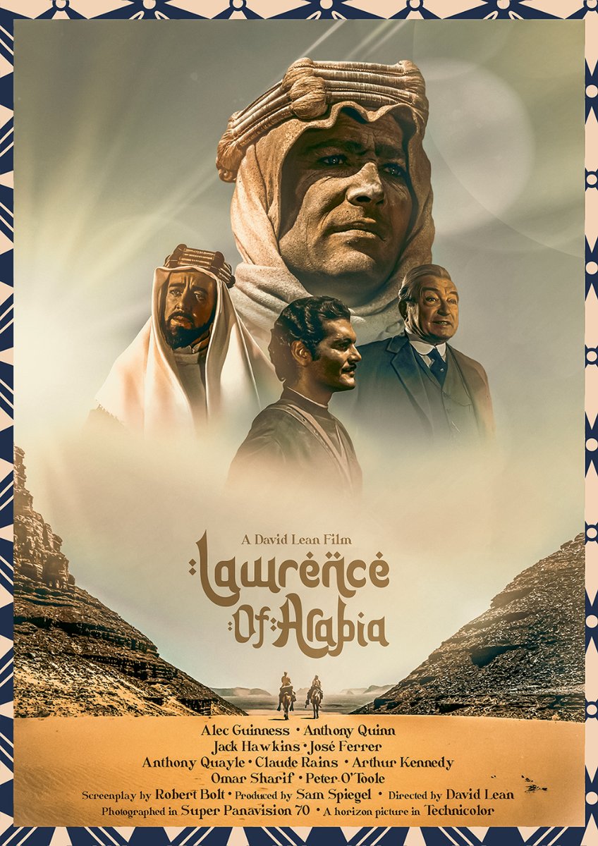 Je vous présente ma nouvelle affiche alternative.
Consacrée cette fois ci au film Lawrence of Arabia de David Lean, sorti en 1962.
N’hésitez donc pas à partager si vous appréciez le résultat.
#LawrenceOfArabia #DavidLean #PeterOToole
#posterdesign #AltenativeMoviePoster