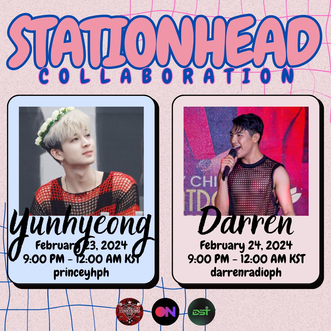 [ 📼 STATIONHEAD PARTY ] iKONICS, SONGNIMS, we are thrilled to announce a @STATIONHEAD collaboration with @DStreamingTeam ! 🔗: FEBRUARY 23-24, 2024 🔗: 21:00 - 00:00 #DARREN @Espanto2001 #YUNHYEONG #송윤형 @SONG_LOVE_JP #iKON #아이콘 @iKONIC_143