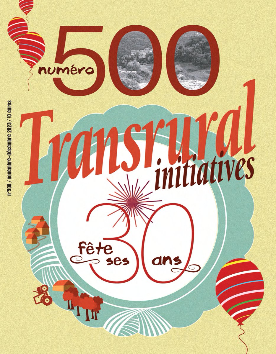 [NOUVEAU NUMÉRO] 🤩 Transrural initiatives fête ses 30 ans dans le n°500! 🥳 
Au programme des 64 pages, une réflexion globale sur la ruralité, l’agriculture et les médias. Quelle place pour Transrural dans tout ça?
👉Sommaire complet : transrural-initiatives.org/2024/01/n500-t…
