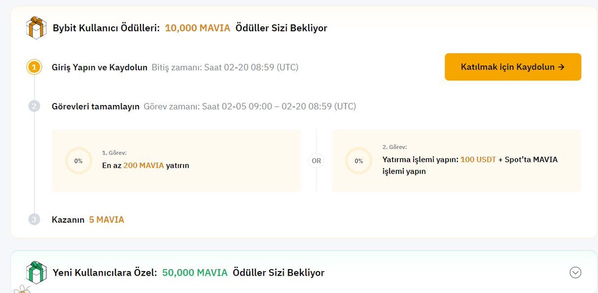 bycoinhunter's tweet photo. Bybit milyonlarca $MAVIA token dağıtıyor!

🔥Kişi başı $500 kazandırabilir.

❤️Etkinlik herkese açık! RT yaptıysan başlayalım. 

$SHRAP etkinliğini kaçırdıysan üzülme çünkü yenisi geldi. 

🚀Mavia projesine Binance, Animoca gibi dev isimler yatırım yaptı ve şimdiden 5 TIER-1 borsa listelemesi duyuruldu.

Adım adım anlatıyorum.

⤵️KYC'li hesabınla etkinlik sayfasına gir.
https://t.co/mXdvyK9u3i

1️⃣ Bybit ve Mavia Twitter (X) hesaplarını takip et 

2️⃣ Bybit etkinlik tweetini "alıntılayarak" ana merkez üssünün ekran görüntüsünü ekle. 

Oyunu indirme linki:
https://t.co/DB0C67N5wK

Bir kaç dakikada indirip hemen ekran görüntüsü alabilirsin. Üşenecek hiç bir şey yok!

3️⃣ Bybit hesabına 100 USDT gönder.

4️⃣ MAVIA listelendiğinde trade yap. Ufak bir trade yeterli. Alıp hemen satsan dahi kabul ediliyor. 

5️⃣ Etkinlik sayfasındaki formu doldur.

Formda alıntıladığın tweet linkini, Mavia oyunundaki kullanıcı adını ve telefonun IOS & Android hangisi onu soruyor.

Hepsi bu kadar basit. 

Hala Bybit üyesi değilsen ve etkinlik sayfasından üye olursan ekstra 5 MAVIA token de veriyor.

🗓MAVIA 6 Şubat'ta listelenecek.

Yukarıdaki etkinliği Token Splash etkinliği ile de combo yapabilirsiniz. Linkini bırakıyorum.
https://t.co/1yr3hLx6IT

Bitti mi? Hayır.

Bybit launchpool sayfasında $USDT yatırarak 2 hafta boyunca bedava MAVIA da kazanabilirsin. 
https://t.co/0OtabAKxJp

USDT'leri de istediğin zaman çekebiliyorsun.

Sizler için adım adım aynı anda katılabileceğiniz 3 tane MAVIA etkinliği paylaştım. Hepsi de bedava token veriyor. Tüm bu adımları tamamlayan yaklaşık $500 civarında airdrop alabilir.

Sadece ilk etkinliği tamamlayanlar ise $200 - $300 civarında kazanabilir.

İçerik hoşunuza gittiyse beğenip RT yapmanız moral verecektir. Sevgiler❤️
