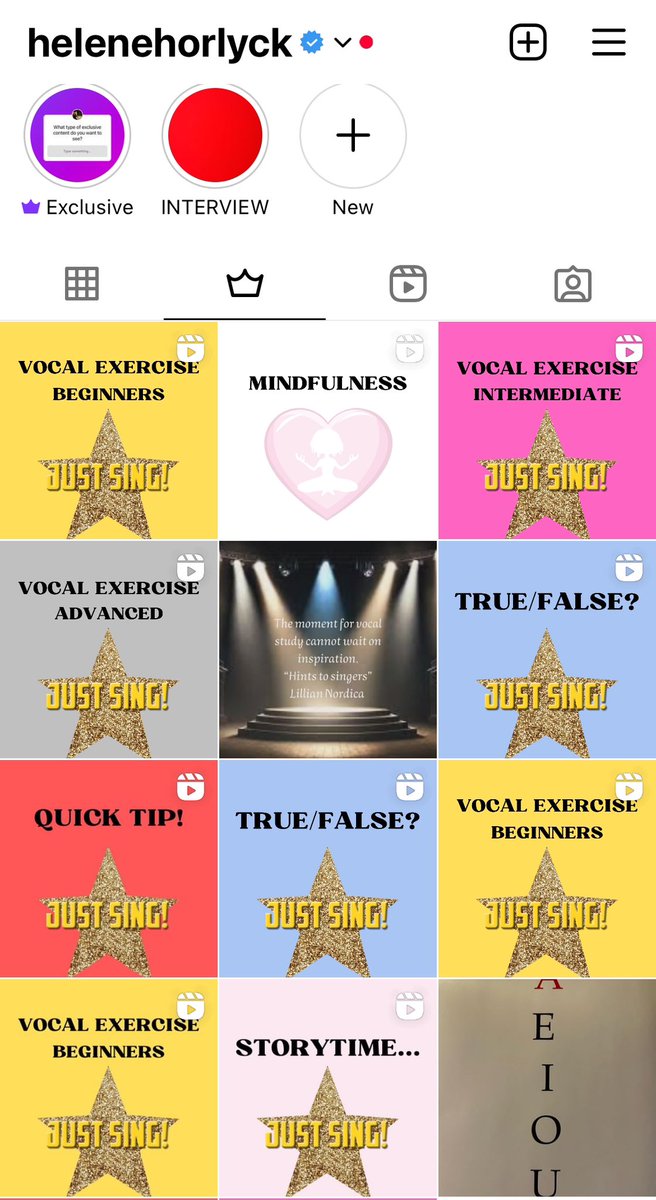 Colour and level coded …new exercises just up! ❤️🎤 (On my insta 😊)
