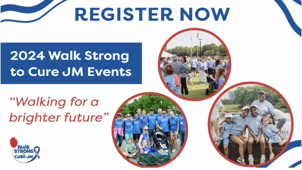 curejm's tweet photo. Join us for a brighter 2024! 🌟 Cure JM families nationwide are uniting for #WalkStrong. Exciting in-person walks with events, fun, and fundraising for JM research. Let's step into a future with better treatments and a cure! 💙 Sign up: https://t.co/DKAijcuW9R #CureJM https://t.co/29zXPLNjR0
