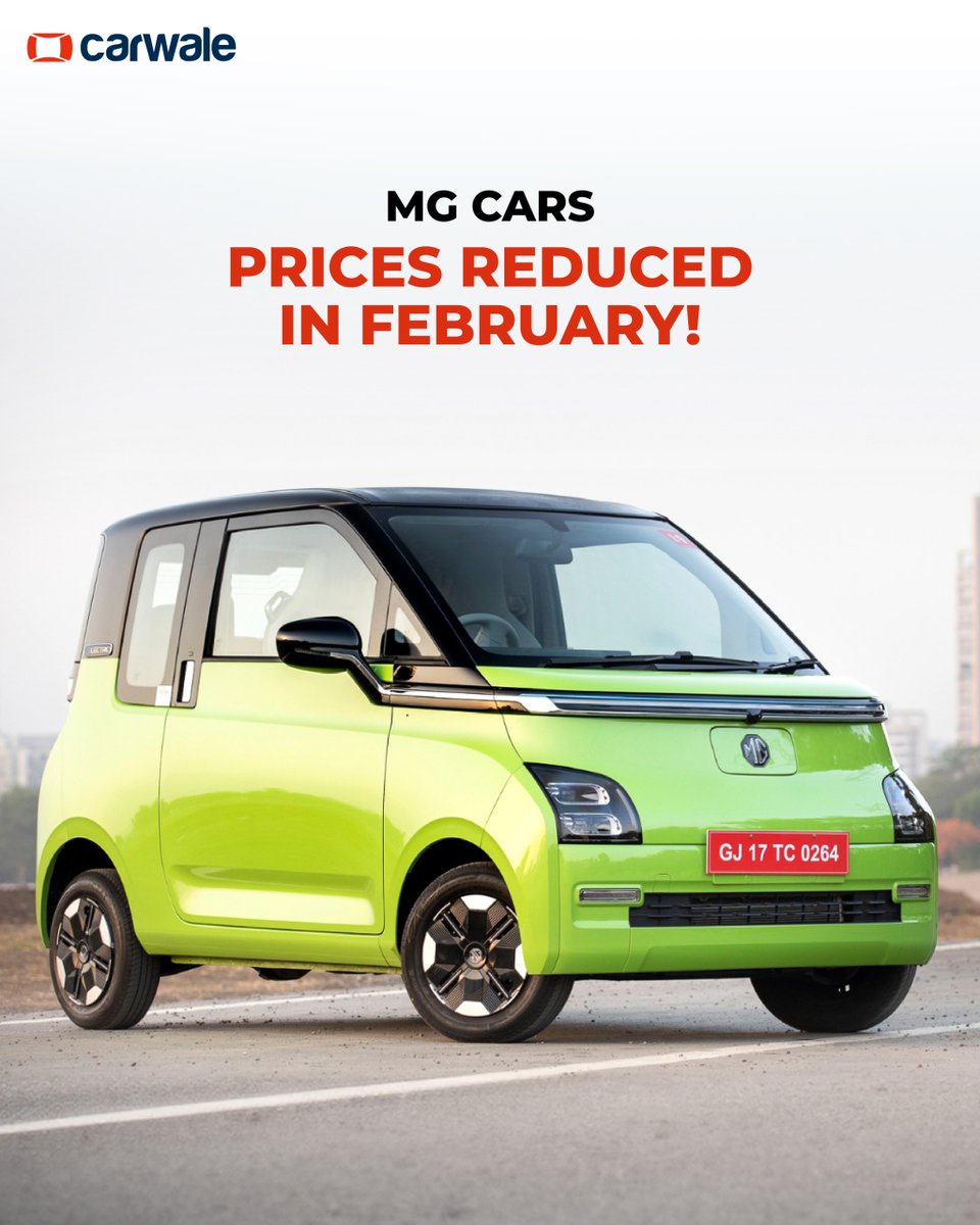 CarWale's tweet photo. JUST IN!
MG India has slashed the prices of select models on its lineup!

#MG #MGZSEV #MGHector #MGHectorPlus #MGGloster #MGCometEV #MGIndia #EV #CWNews https://t.co/GAcv3yHaiA