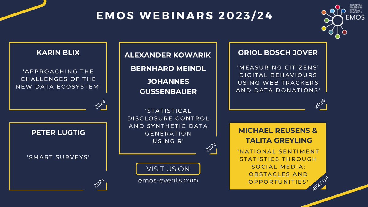 Did you miss Peter Lugtig's insightful discourse on Smart Surveys❓
Catch the entire webinar on the EMOS YouTube channel. 
Also, our next EMOS webinar isn't that far away!
Stay ahead in the data game and check out our website for more information➡️emos-events.com.