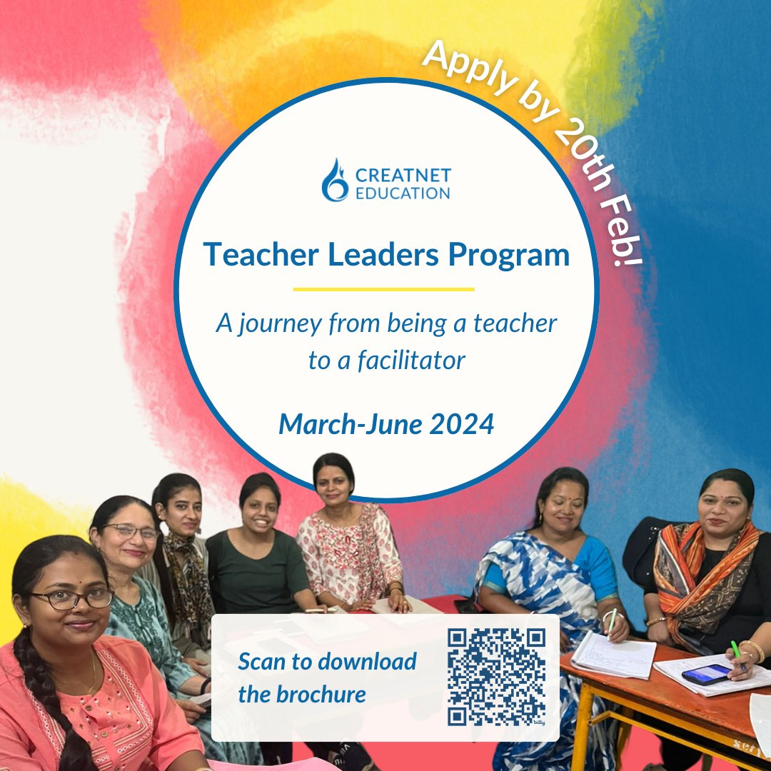 📢 Calling all teachers: Join the 5th edition of Creatnet Education’s Teacher Leaders Program! 📚 Explore your identity as an educator, learn facilitation skills, build a teacher community, and earn a facilitation practitioner certificate. Apply by Feb 20: linktr.ee/ce23