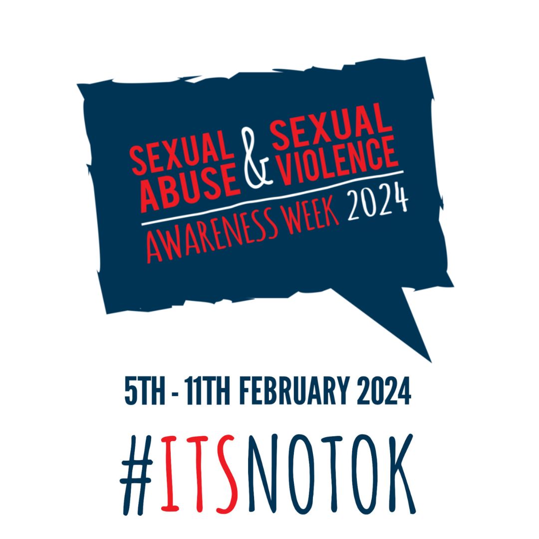 Today marks the start of Sexual Abuse &amp; Sexual Violence Awareness Week. Throughout the week we'll be sharing information about rape culture, the impacts of sexual violence and abuse, and the support available for victims and survivors.
#ItsNotOK