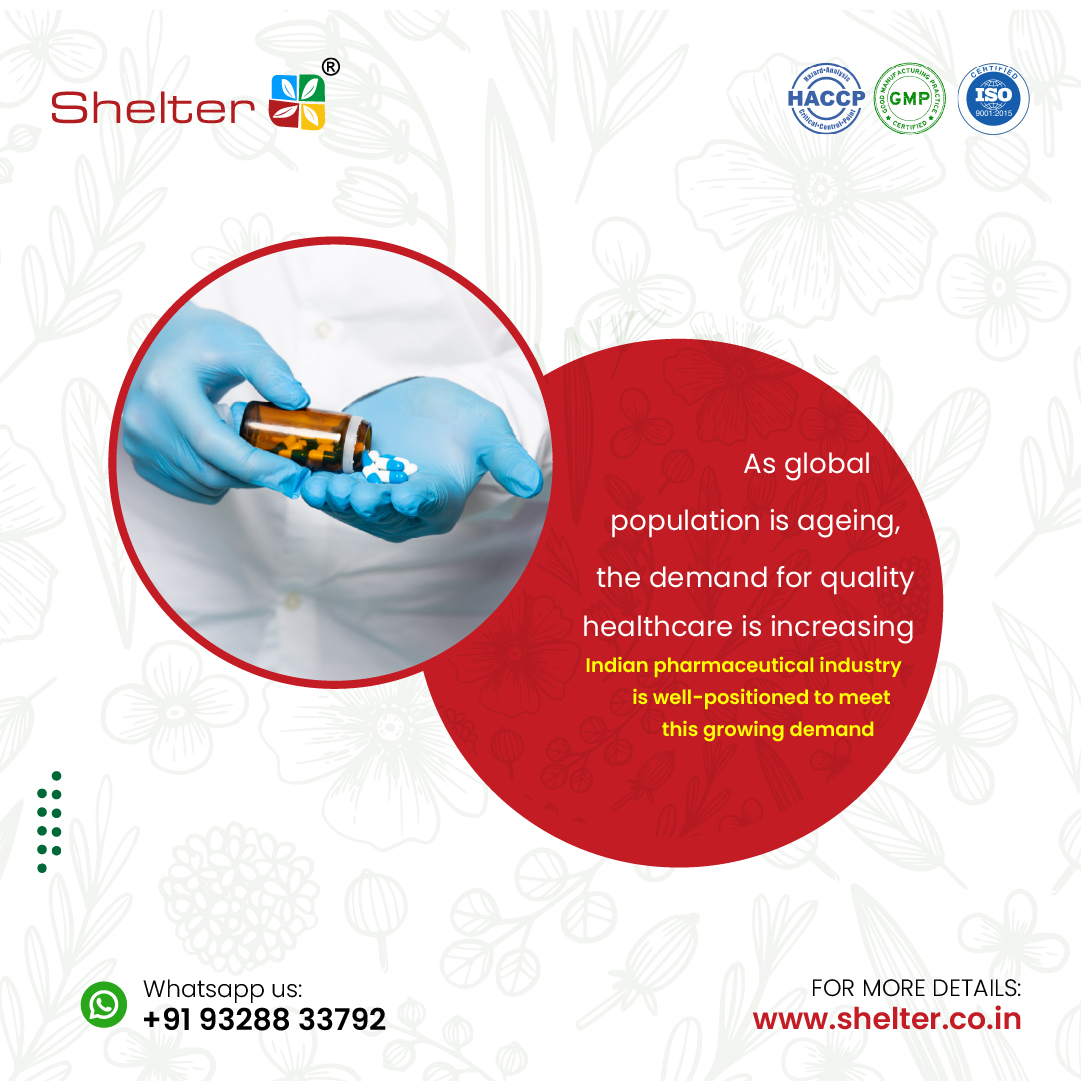 🌏As global healthcare needs surge with aging populations, India's pharmaceutical industry stands tall. 🌟Shelter Pharma taps into global demand, bringing quality healthcare to the world. 🌐 Explore export opportunities with us! 🚀 #PharmaExports #GlobalHealthcare #QualityMatters