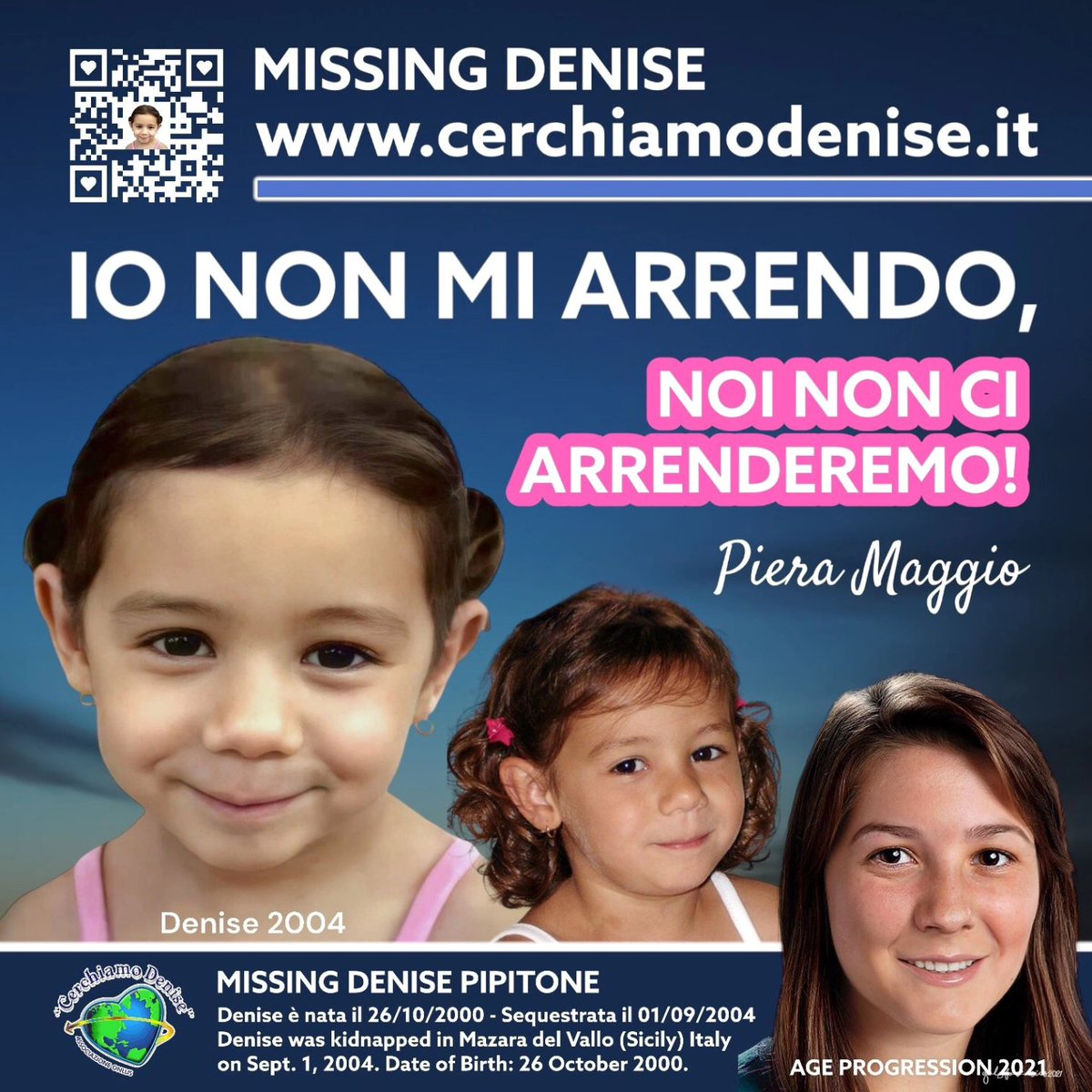 IO NON MI ARRENDO, NOI NON CI ARRENDIAMO! 🩷 NON CI ARRENDEREMO!

PER INFO E LINK SITO/WEB UFFICIALE: 
💚 cerchiamodenise.it

#Missing #MissingDenise #CerchiamoDenise #DenisePipitone #DeniseAmorePuro #NoiNonMolliamo