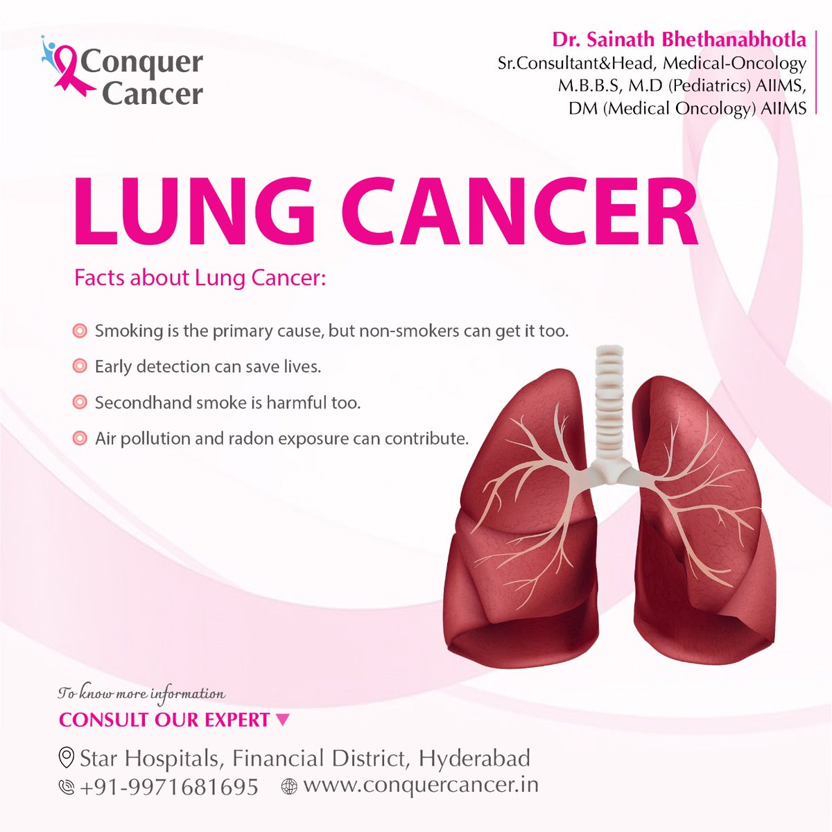 Early detection is key to saving lives.Remember, secondhand smoke, air pollution, and radon exposure contribute too. Let's fight together for a world free from the clutches of lung cancer!🌟💪
#ConquerCancer #CancerPrevention #LungCancerAwareness #FightAgainstCancer #ClearTheAir