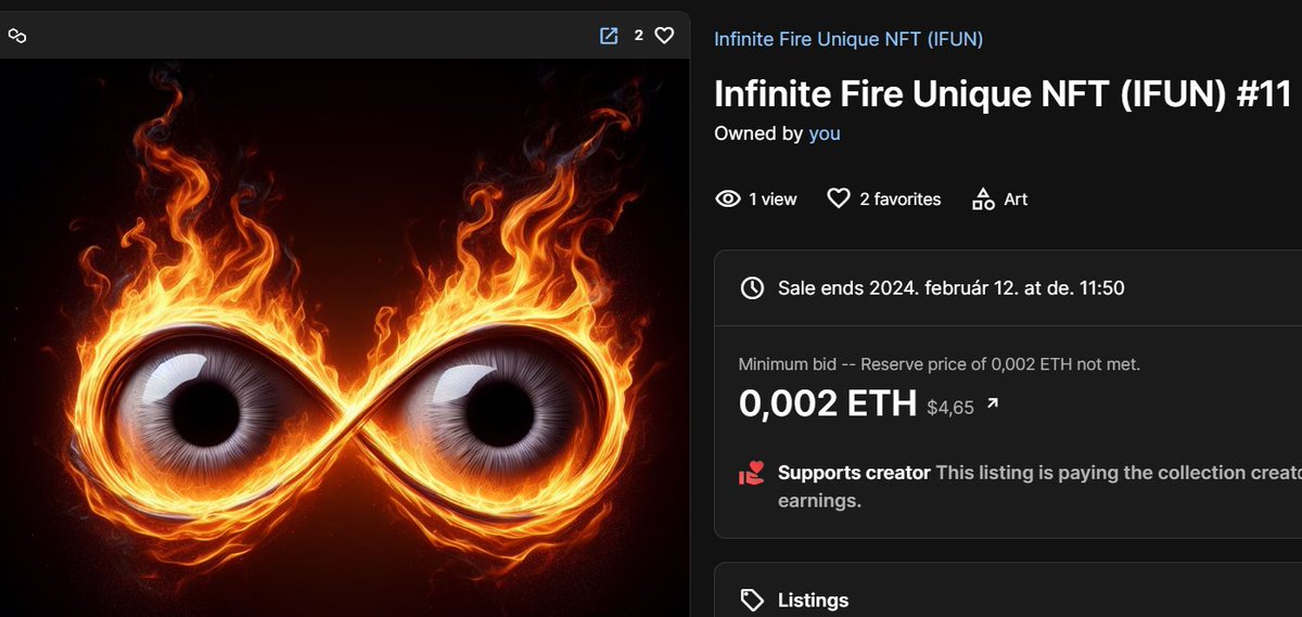 BwBstudio's tweet photo. Our latest creation, Infinite Fire Unique NFT (IFUN) #11 is now live! 🔥 You have 7 days left to make your bid. Act fast – there's only one available! 🌐✨ #IFUN #NFTArt #LimitedEdition #Polygon #opensea https://t.co/8Go5QB89Tf