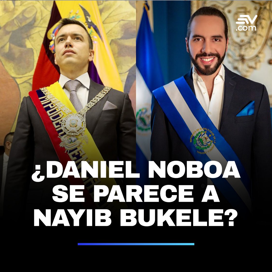 EcuavisaInforma's tweet photo. #Portada | El presidente Nayib Bukele se caracterizó por el combate a las pandillas en #ElSalvador 🇸🇻 ; el Primer Mandatario, Daniel Noboa, ahora tiene el mismo reto en #Ecuador 🇪🇨 

¿Qué tanto se parecen los dos Jefes de Estado? ➡ https://t.co/j3x2UwtusF https://t.co/x41sTI5lNw