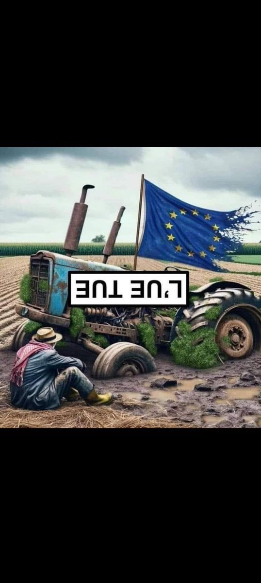 Pas besoin de mots, cette image témoigne de la réalité actuelle.
#AgriculteurEnColere #GiletsVerts
