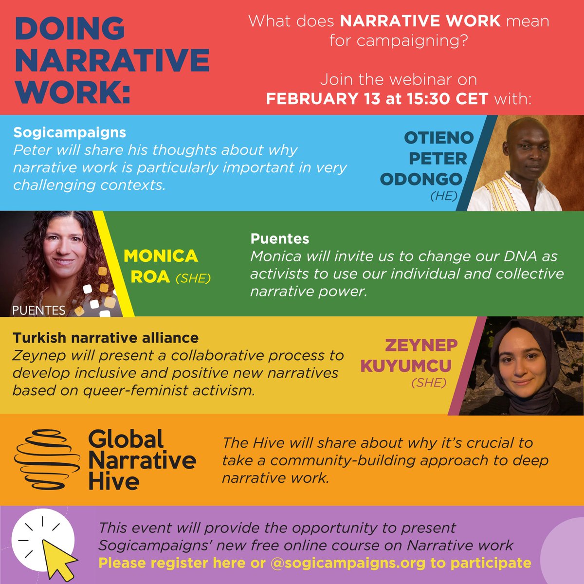 What does NARRATIVE WORK mean for campaigners?
To join the webinar on Feb 13 at 15:30 CET, please register @ docs.google.com/forms/d/1GUnaD…