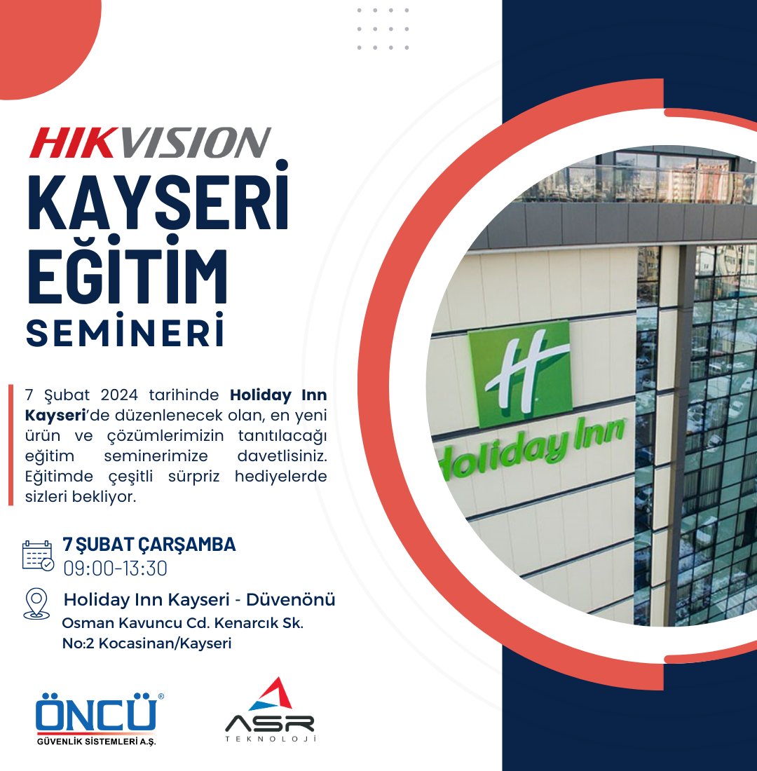 Kayseri Eğitim Seminerine Davetlisiniz!
7 Şubat 2024 tarihinde Holiday Inn Kayseri’de gerçekleştirecek olduğumuz eğitimde sizleri görmeyi bekliyoruz!
Detaylı bilgi almak için müşteri temsilcinizle iletişime geçebilirsiniz.