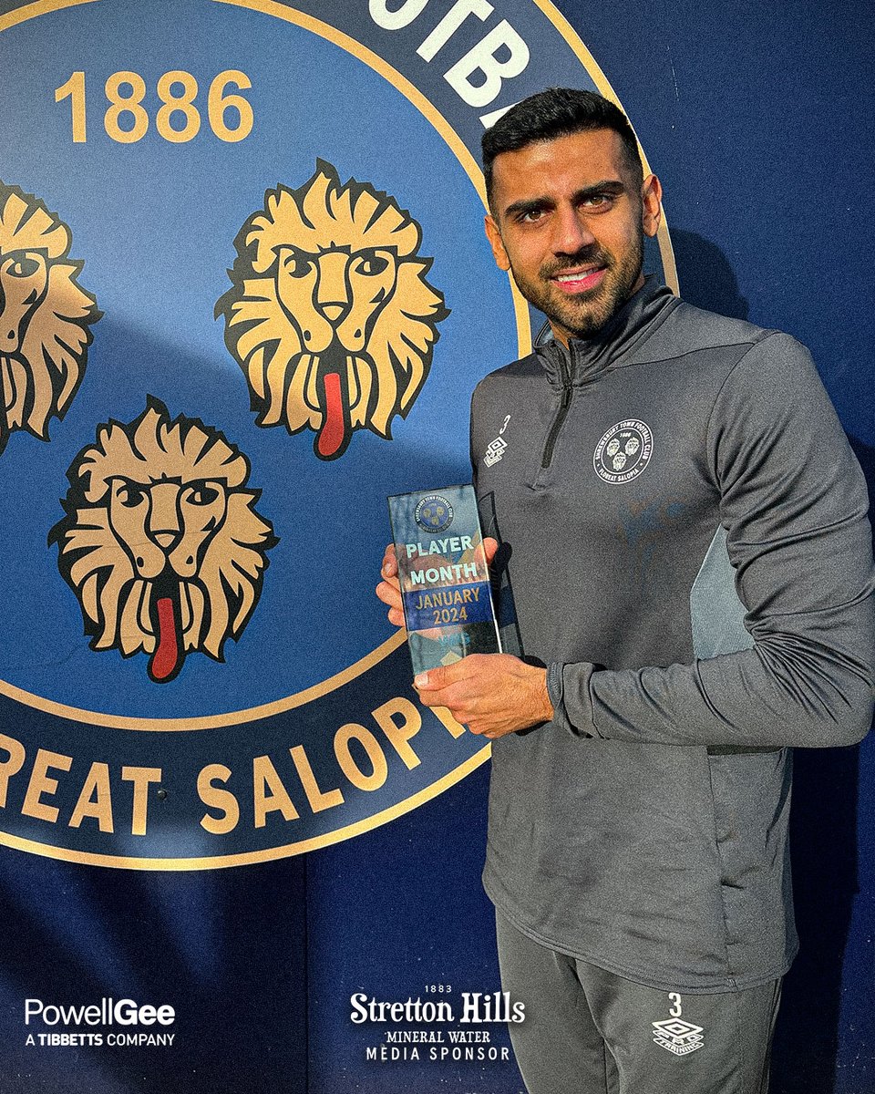 🏆 | Your Shrewsbury Town Player of the Month for January, sponsored by @PG_Fasteners, is Mal Benning! Congratulations, @Mal_1993! 🔷🔶 #Salop