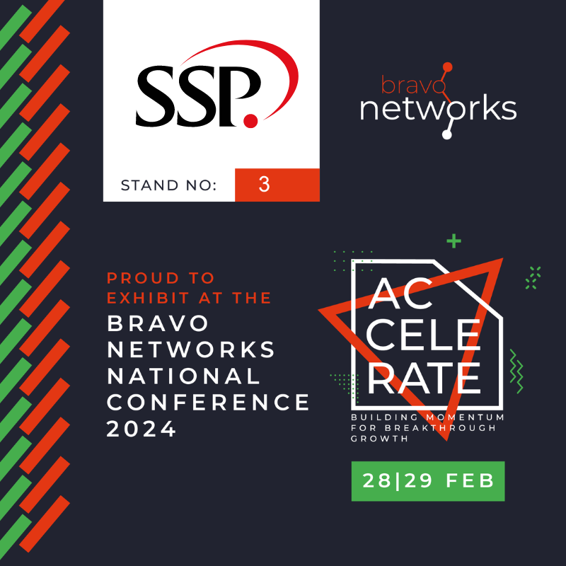 SSP_Worldwide's tweet photo. SSP is proud to be exhibiting at the 2024 Bravo Networks Conference and can't wait to see you there.  Please come and see us on Stand 3 to meet the team, hear what we're up to and discuss how we can help your business in 2024 and beyond https://t.co/xnxC7v8w67