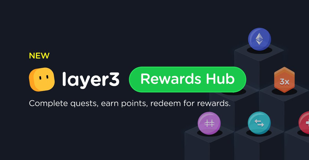 Introducing the Layer3 Rewards Hub. Complete Quests, unlock the Rewards Hub, & build your onchain trophy case with CUBEs.