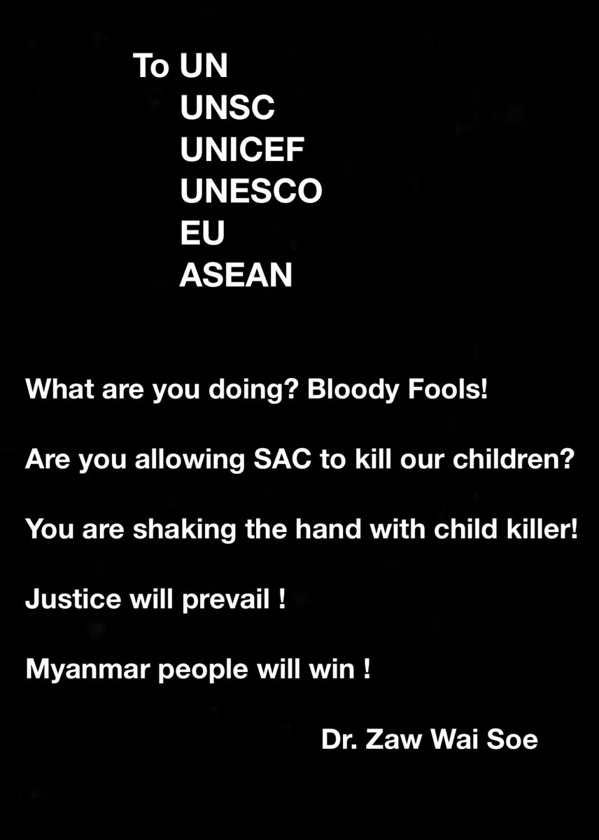 Today in Karenni (Kayah) State, the Myanmar Junta’s airforce bombed a school which was not a military target, where the children were studying. During the attack, 4 children were brutally killed and more than 10 were severely wounded. #WhatsHappeningInMyanmar