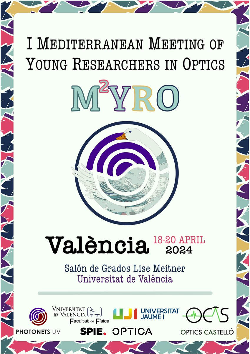 Photonets (@photonets_uv) on Twitter photo 🙌Hello there! As we anticipated, we bring you an important announcement.
💫Introducing, alongside <a href="/OpticsCastello/">OCAS (Optics Castelló)</a> , the I Mediterranean Meeting of Young Researchers in Optics (M²YRO).
⬇️⬇️⬇️⬇️⬇️⬇️⬇️⬇️⬇️⬇️⬇️ 🙌Hello there! As we anticipated, we bring you an important announcement.
💫Introducing, alongside <a href="/OpticsCastello/">OCAS (Optics Castelló)</a> , the I Mediterranean Meeting of Young Researchers in Optics (M²YRO).
⬇️⬇️⬇️⬇️⬇️⬇️⬇️⬇️⬇️⬇️⬇️