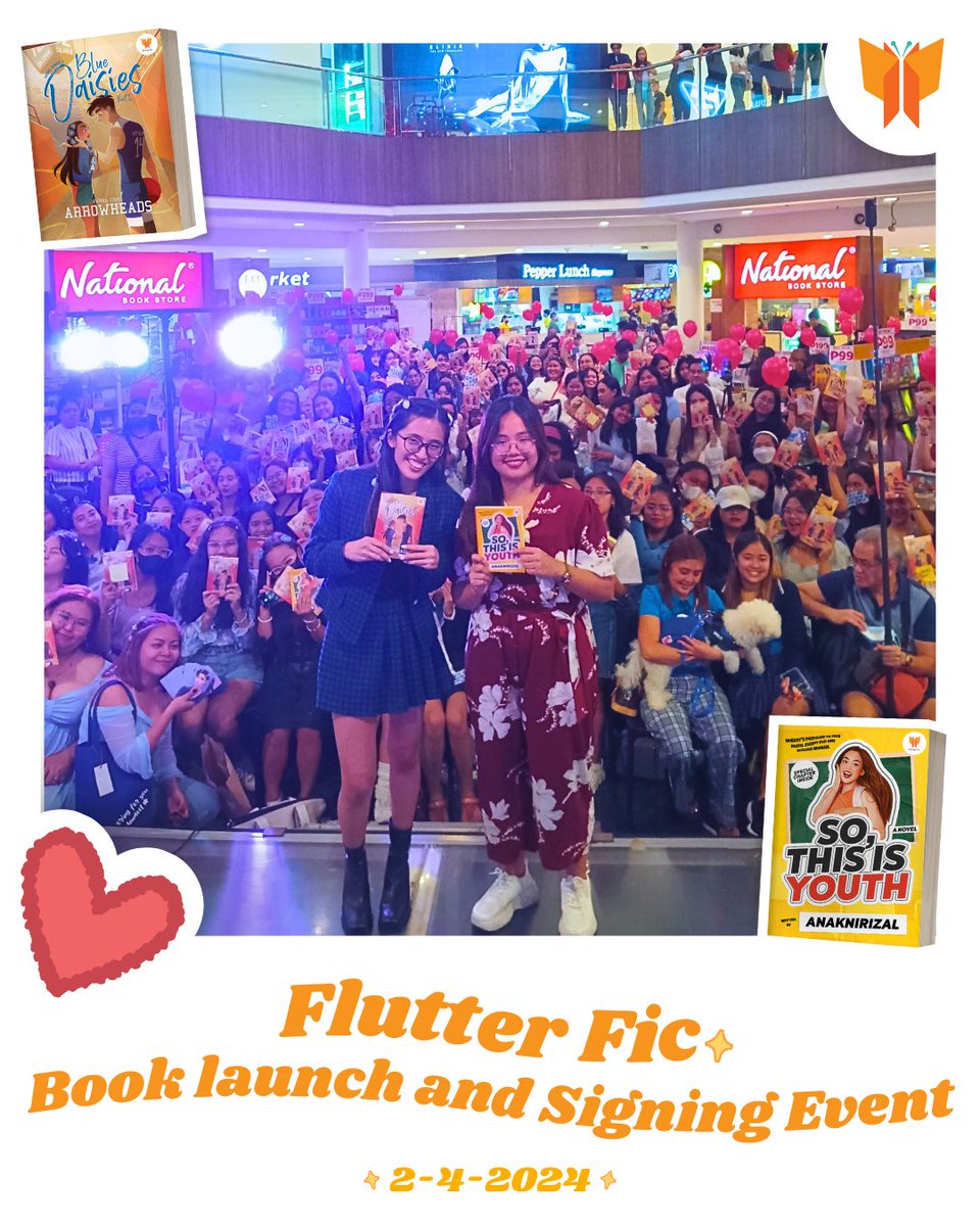 flutterficph's tweet photo. YOU MADE IT HAPPEN! Successful ang ating first-ever Flutter Fic Book Launch and Signing Event because of you, Flutterbees!

Maraming-maraming salamat sa pagmamahal na ibinuhos ninyo kina AnakniRizal at Arrowheads! https://t.co/UsTKi5Caz1