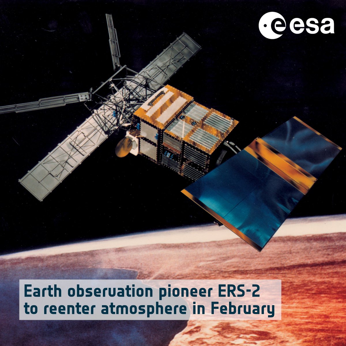 For 16 years, ERS-2 monitored Earth’s land, oceans, ice caps and natural disasters. In 2011, at the end of the mission, we deorbited the satellite to avoid the creation of #SpaceDebris. This month, it comes home. Live blog: blogs.esa.int/rocketscience/… #ERS2reentry #SpaceSafety