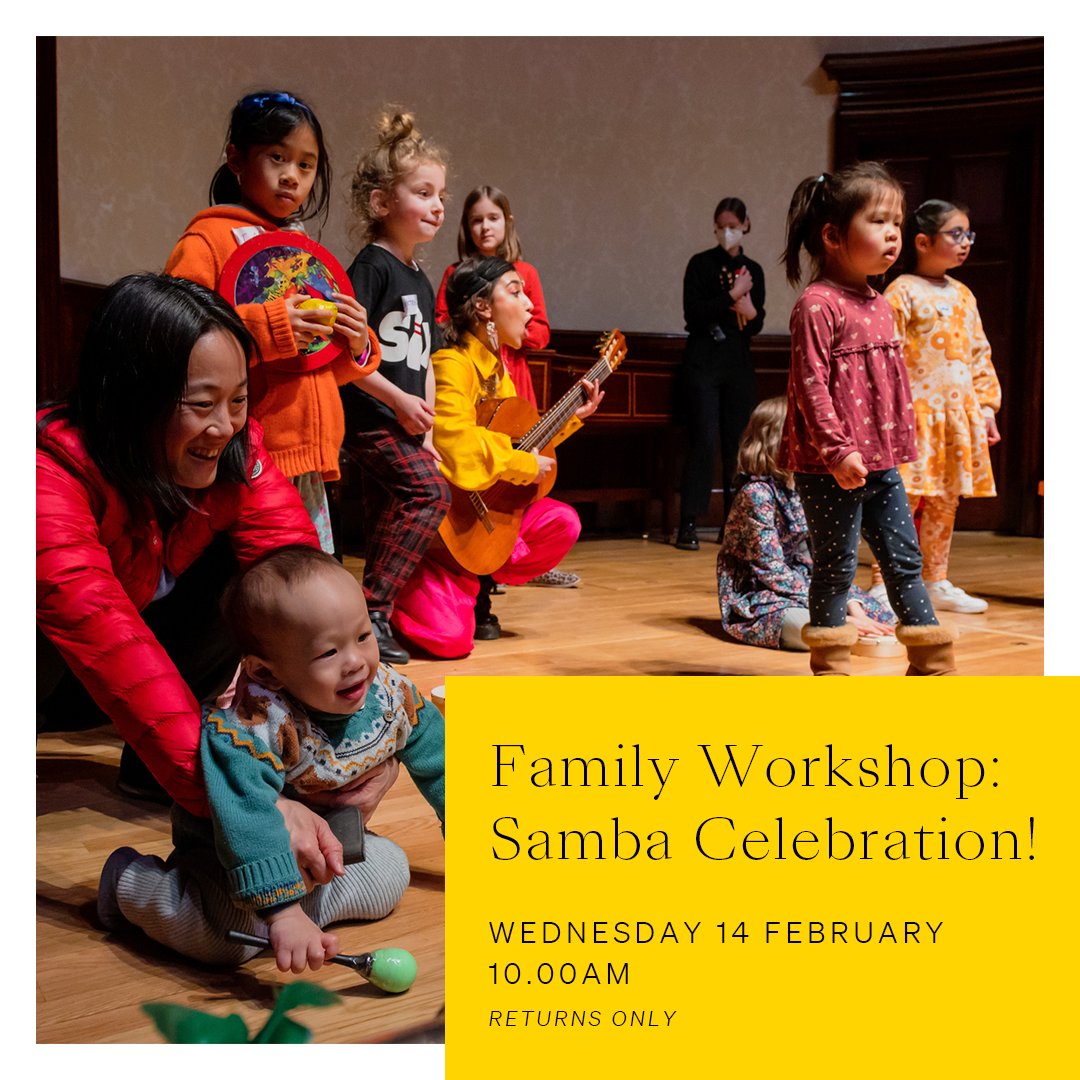 Family Workshop: Samba Celebration! 🥁 Brazilian percussionist and composer Adriano Adewale and workshop leader Tim Keasley explore the festival of Carnival in today's Family Workshop, part of the Learning Festival 2024. 🎟️ Returns only: wigmore-hall.org.uk/whats-on/20240…