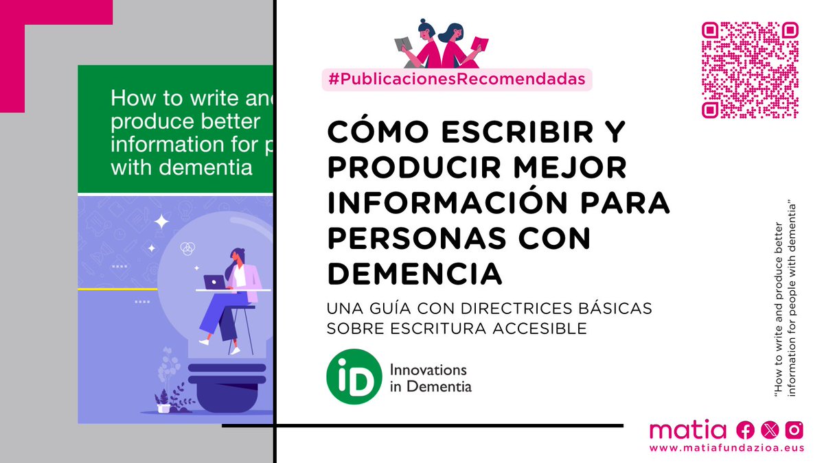 #PublicacionesRecomendadas📚 | Desde <a href="/Innov_Dementia/">Innovations in Dementia</a> nos ofrecen estas directrices básicas sobre cómo favorecer textos e información accesible destinada a  personas con #demencia.
Materiales de este tipo contribuyen a favorecer la participación de todas.

innovationsindementia.org.uk/wp-content/upl…