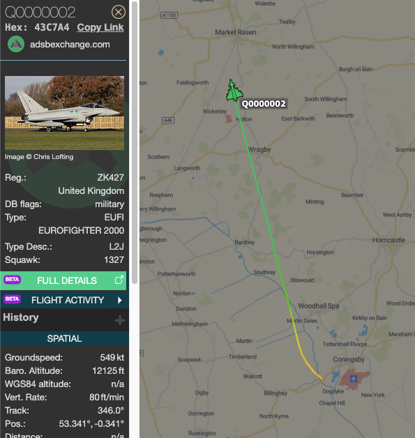 TheSnoopySnoop's tweet photo. QRA?
#Q0000002 RAF Typhoon ZK427 #43C7A4
Airborne & heading north from Coningsby
#avgeek #planespotting https://t.co/LWP2wN1dss