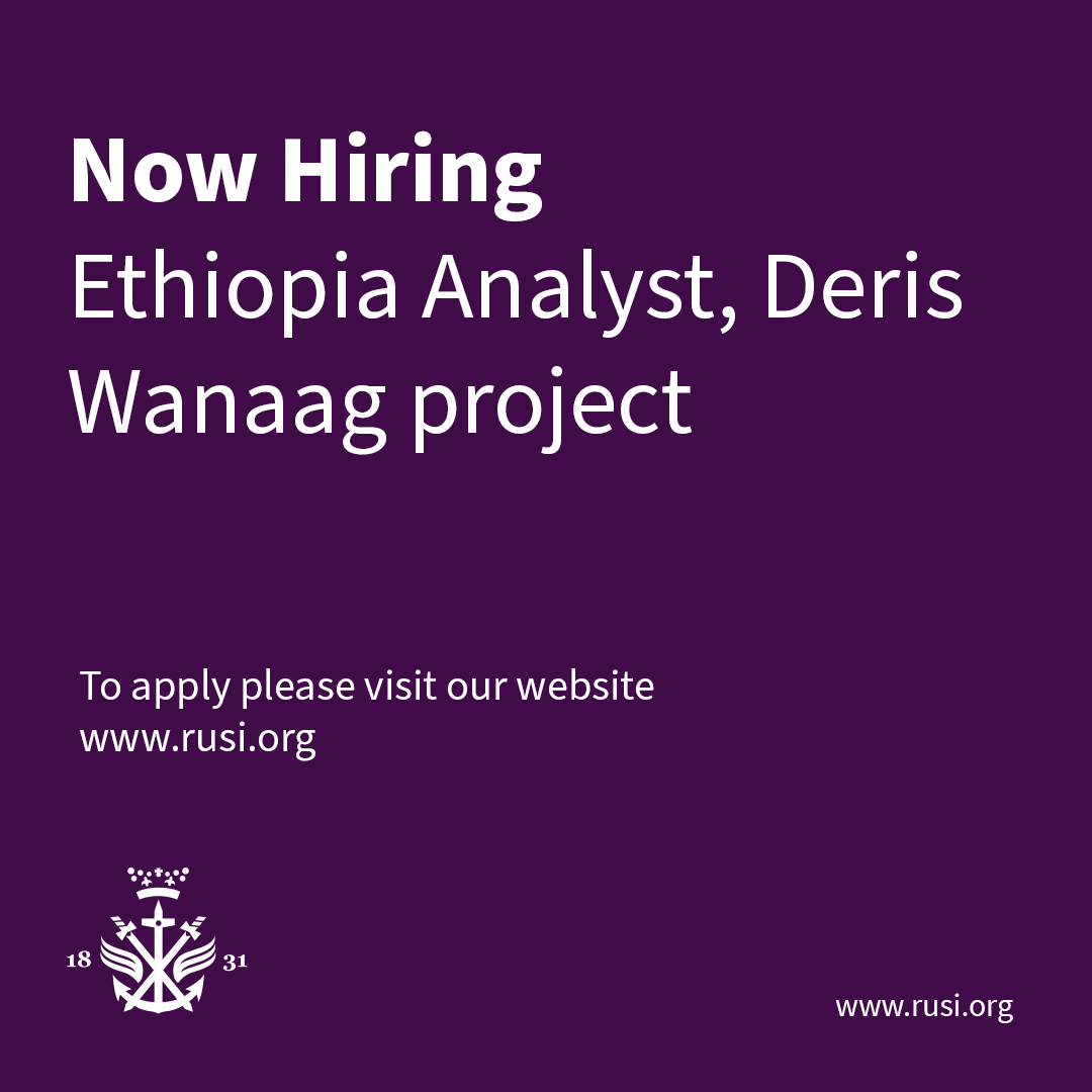 #Hiring 

We’re recruiting a consultant Ethiopia analyst for our cross-border Deris Wanaag project which seeks to enhance peace and stability, and strengthen social and economic dynamics, in the border areas between Kenya, Somalia and Ethiopia.

To apply: bit.ly/48YNCYr