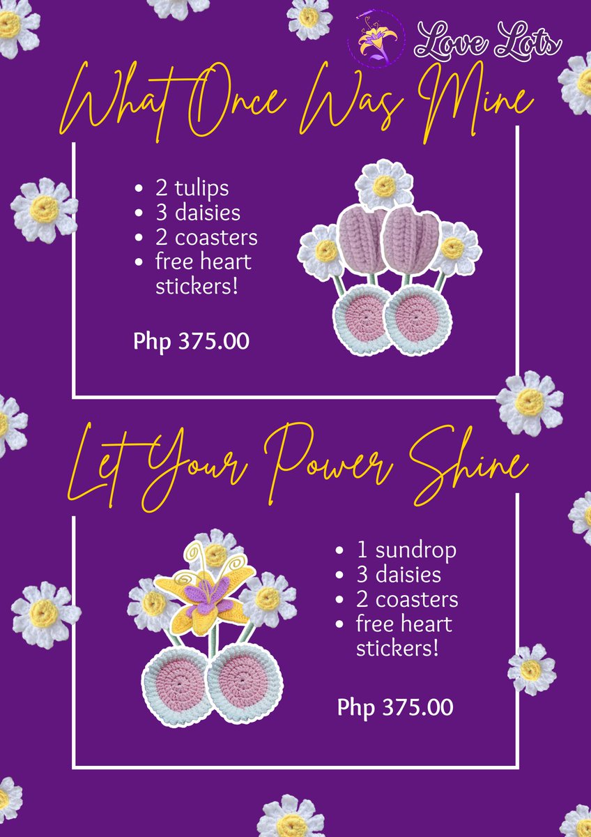 beyuhbee's tweet photo. May prom date na ba kayo? Oras na para ibili niyo siya ng CROCHETED FLOWERS!
Wala kayong prom date? Okay, lang! Bili niyo rin sarili niyo ng CROCHETED FLOWERS!
Gusto niyong umamin pero nahihiya kayo? No worries! Bili niyo sila ng CROCHETED FLOWERS, tapos kami na mag-ddeliver 😎 https://t.co/Nnc7iZrXGq