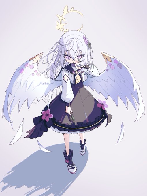 「crossed bangs white wings」 illustration images(Latest)