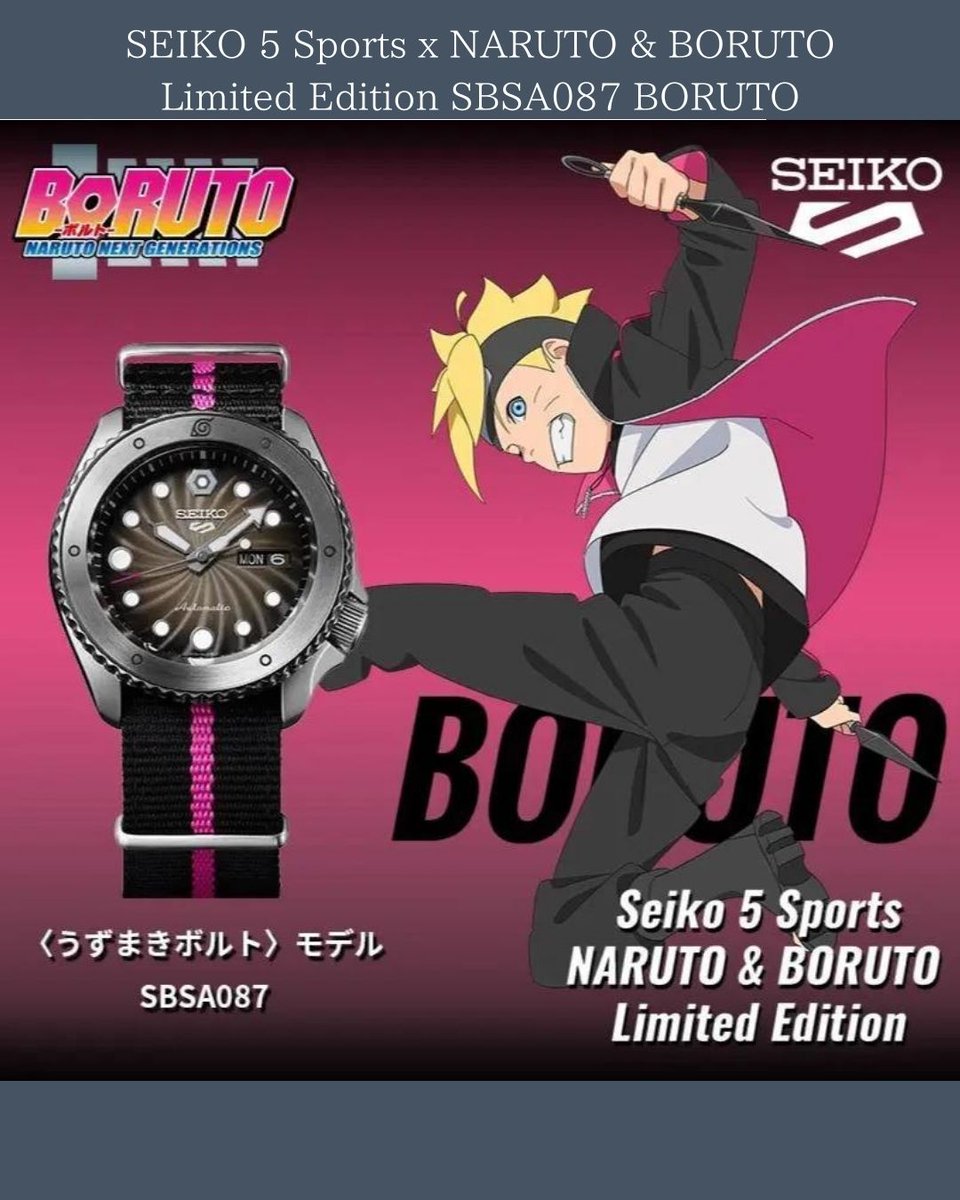 solidstorejapan's tweet photo. 【SEIKO 5 Sports x NARUTO & BORUTO Limited Edition SBSA087 BORUTO】
#SEIKO #5Sports #NARUTOandBORUTO #LimitedEdition #SBSA087 #BORUTO
#watches #wristwatch #watchaddict #luxurywatches #japanesewatch
#ebay #ebaystore #ebayseller #ebaywatches https://t.co/9J5zWajDdW