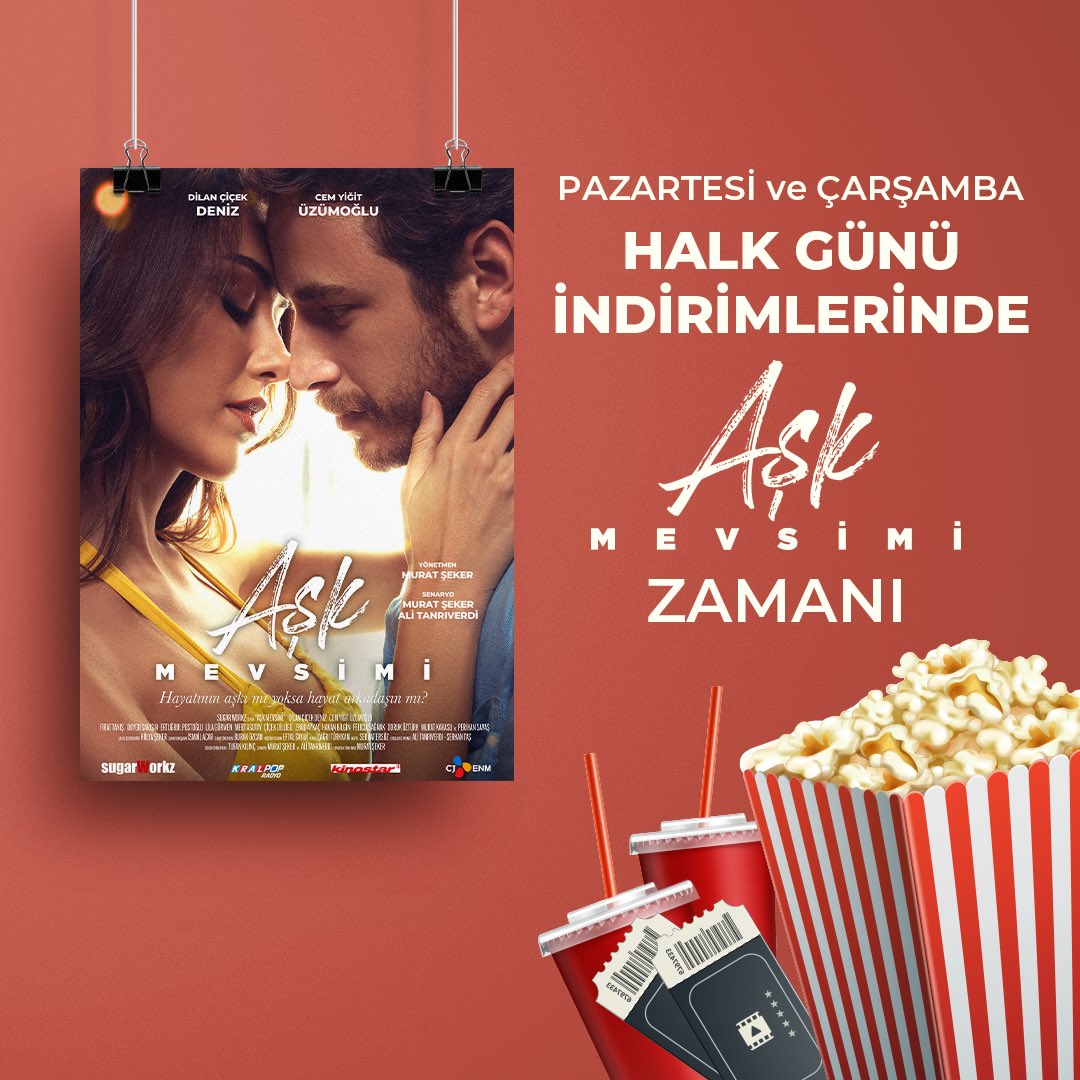 askmevsimifilm's tweet photo. Ne zormuş sana seni seviyorum demek.

Pazartesi ve Çarşamba Halk Günü indirimlerinde #AşkMevsimi zamanı🥳

🎟️ https://t.co/q6RnoynVm1

#aşk #romantik #film #dilançiçekdeniz #cemyiğitüzümoğlu @Sugarworkzfilm @dilandeniiz @CemYUzumoglu https://t.co/4r6GZJGUTj