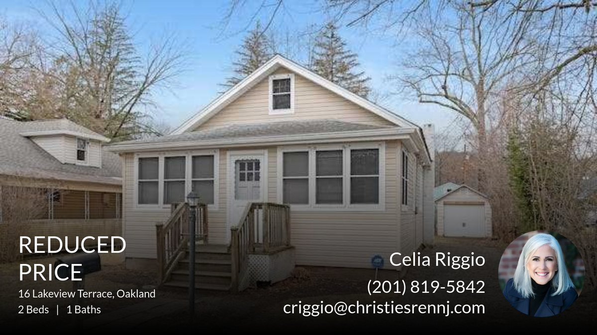 celrig's tweet image. 📍 Reduced Price 📍 This recently reduced home at 16 Lakeview Terrace in Oakland won't last long, so, don't wait to set up a showing! Reach out here or at (201) 819-5842 for more information!

Celia Riggio
Broker Assoc... homeforsale.at/16_LAKEVIEW_TE…