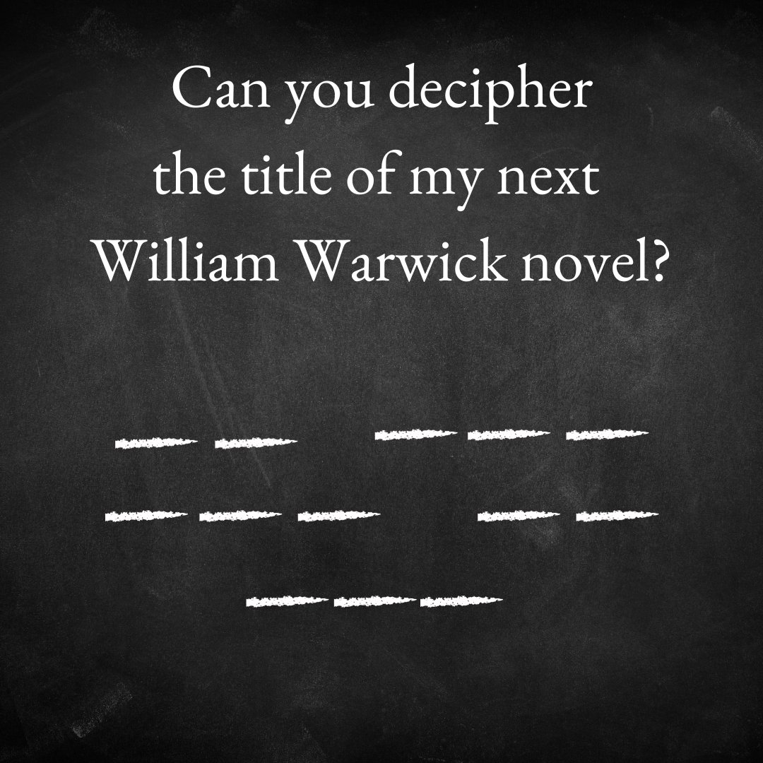 Dear readers, I’m putting your detective skills to the test! You have just 48 hours to work out the title of my new William Warwick novel. Can you decipher this hangman in time? wordwall.net/resource/66696… Don’t forget to comment below with your time and score.