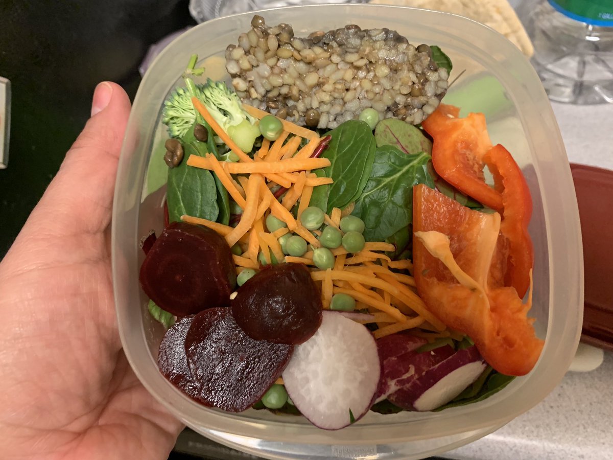 dougbalt's tweet photo. My coworkers are bringing in lots of unhealthy food yet again to work today. I’m sticking with my daily self-prepared salad.  #addcolortoyourdiet #HealthyEating #HealthyChoices #HealthyHabits #healthy #food https://t.co/3cDCoCjiPl