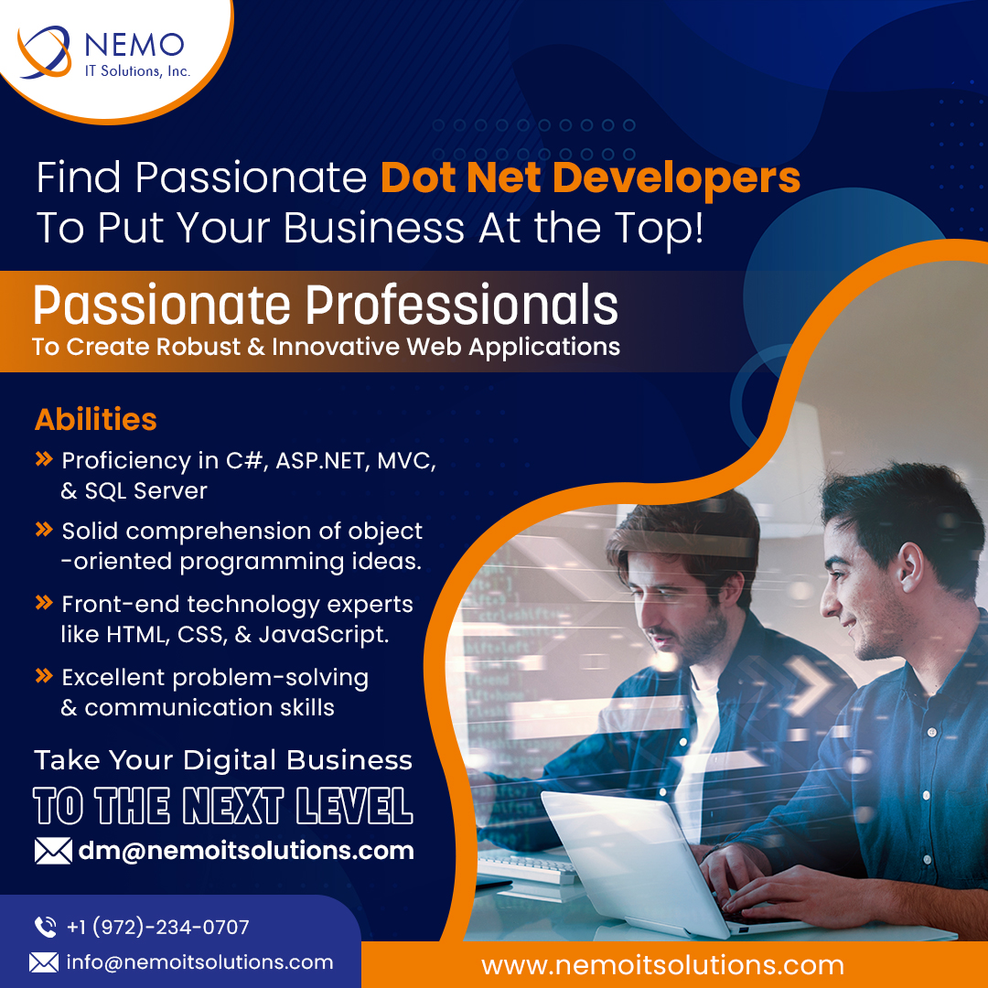 Find Passionate #DotNetDevelopers To Put Your Business At the Top!
Passionate Professionals To Create Robust and Innovative #Applications
.
.
.
#dotnetdeveloper #business #vendors #softwaredevelopment #softwarecompany #itcompany #applicationdevelopment #appdevelopmentservices