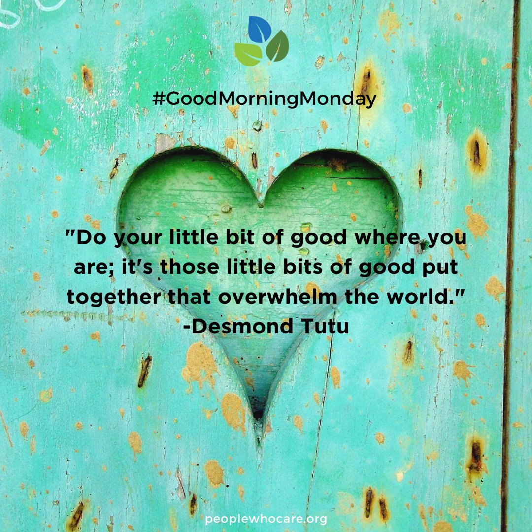 #goodmorningmonday 'Do your little bit of good where you are; it's those little bits of good put together that overwhelm the world.' -Desmond Tutu Have a great week!