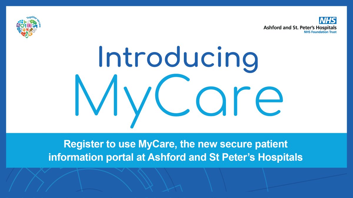 MyCare, a new secure patient information portal, has launched @asphft 

Eligible patients should look out for a message from NHSMYCARE and visit our website for more information: ow.ly/j22a50Qxkx0

#MyCare #ASPH #PatientPortal #Digital