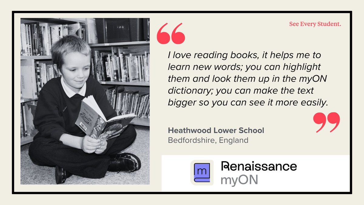 Research from <a href="/Literacy_Trust/">National Literacy Trust</a> shows children most engaged with literacy have better wellbeing.

This #ChildrensMentalHealthWeek, discover how the pupils <a href="/heathwood_lower/">Heathwood Lower</a> have embraced reading enjoyment using the support tools in myON.

Read the full story: bit.ly/411lX4D