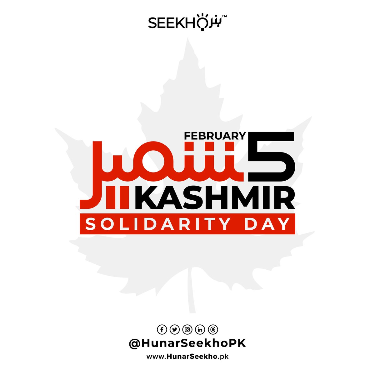 Kashmir Solidarity Day
5th Feb 2024

#KashmirSolidarityDay #KashmirDay #5thFeb #HunarSeekho