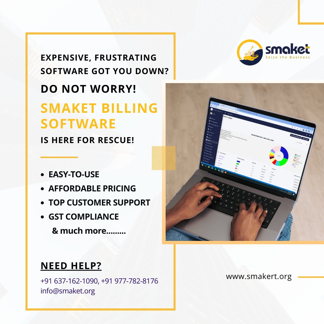SmaketSolutions's tweet image. If you are a small or medium business owner, you know how important it is to have good GST billing and inventory software. 

But you also know how complicated and expensive some of them can be. 
(1/3)

#gstbillingsoftware #affordable #inventorysoftware #smallbusiness #gst