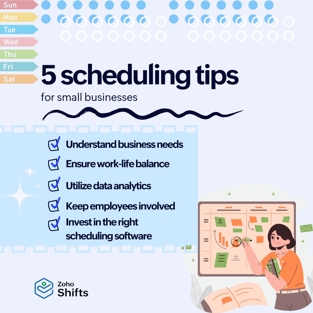 Efficient scheduling is crucial for the success of small businesses, as time is a valuable asset. By prioritizing efficient scheduling and decision-making, businesses can maintain a competitive edge and secure their long-term viability. Read more here: zoho.to/S3r