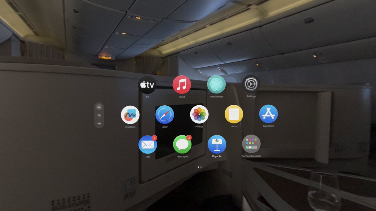 spin9's tweet photo. ลองใช้ Apple Vision Pro บนเครื่องบินครั้งแรก ✈️

ลุคประหลาดสุดๆ 😂 แต่รีวิวอย่างตรงไปตรงมาเลยว่า ประสบการณ์ในจอเจ๋งมากจริง ระบบจะบังค��บให้เข้า Travel Mode ก่อน และ ถ้าเปิดดูหนัง ก็จะได้จอใหญ่เต็มตาสะใจ ส่วนเสียงควรใช้ AirPods Pro ตัดเสียงรบกวนบนเครื่องบิน และจะได้ Spatial Audio ครบมิติแบบจริงจัง

แต่ที่ดีสุดจริง คือ เปิดคอมทำงาน แล้วเอาจอ Mac มาอยู่ใน Vision Pro คือเราได้ workspace ใหญ่มาก เหมือนมีจอ 100“ ติดตัวไปทำงานด้วย และไม่มีใครมองเห็นจอนี้ได้���ลยนอกจากเรา ควบคุมด้วย keyboard และ trackpad ของ MacBook ได้ตามปกติ ชัดกว่าที่คิด และทำงานได้เวิกกว่าที่คิดมาก

ข้อจำกัดของการทำงานบนเครื่องบินคือ WiFi เครื่องบินส่วนมากจะไม่ค่อยดีพอที่จะ stream อะไรได้เท่าไหร่ เลยได้ใช้แอพที่ไม่ค่อยพึ่งพาอินเทอร์เน็ตมาก แต่ถ้าเอาไปทำงานนอกบ้านที่ WiFi ดีๆ นี่เหมือนเราได้ใช้ Mac ที่จอใหญ่มากๆ เลย แถมยังได้ privacy ด้วย 

ช่วงจังหวะเครื่องบินสะเทือน จะส่ง��ลมาถึงภาพในจอเบาๆ ไม่ถึงกับรำคาญมาก ส่วนการสื่อสารกับลูกเรือ ยังทำได้ปกติแบบไม่ต้องถอด Vision Pro ก่อน เค้าแค่จะงงนิดๆ ว่าคุยได้มั้ย เราเห็นเค้ามั้ย เราได้ยินเค้ามั้ย แต่พอเริ่มคุย เริ่มถามตอบได้ ก็โอเค ไม่มีปัญหาอะไร

ข้อดีคือประสบการณ์แปลกใหม่จริง แบบที่ไม่เคยมีมาก��อน แต่ข้อเสียคือ การใช้ Vision Pro ในที่สาธารณะในวันนี้ มันแปลกสุดๆ ไปเลย เหมือนตัวประหลาด 55555 ไม่รู้จะอยากใช้บนเครื่องบินอีกมั้ย กับอีกอย่างคือ พวกแอพดูหนังดูซีรีส์ยังไม่ค่อยมากัน ไม่มี Netflix ให้ดูแบบออฟไลน์ ไม่มีแอพ YouTube อาจจะต้องรออีกหน่อย จะน่าใช้กว่านี้ครับ

รีวิว Vision Pro : https://t.co/tcnnJExOnL