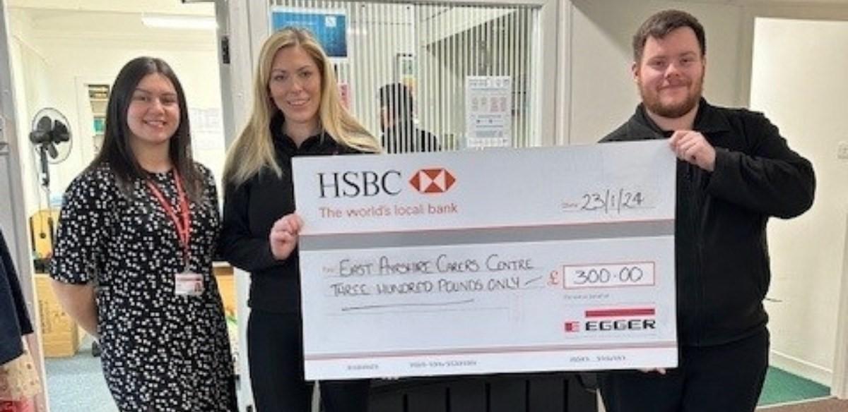 EGGER's Barony base on the outskirts of Auchinleck recently made the donations to selected charities as part of the work its commitment to the community. dlvr.it/T2Kdqz 🔗 Link below